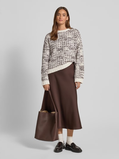 Selected Femme Sweter z dzianiny o kroju relaxed fit z mieszanki bawełny i wełny model ‘LINDSAY’ Złamany biały 1