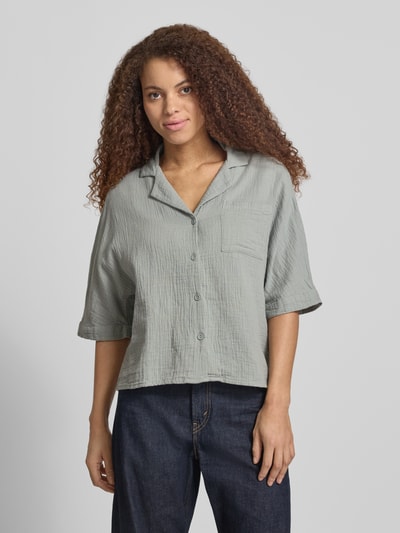 ONLY regular fit overhemdblouse van puur katoen model 'THYRA' Rietgroen - 4
