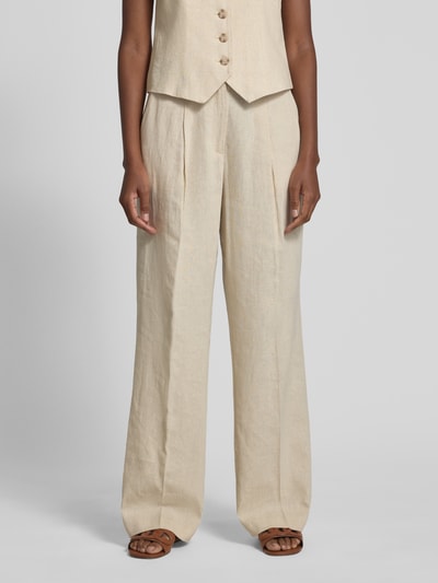 mbyM Stoffen broek met achterzak, model 'Cristiana' Beige - 4