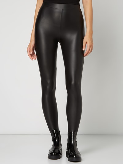 Only Legging in leerlook  Zwart - 4