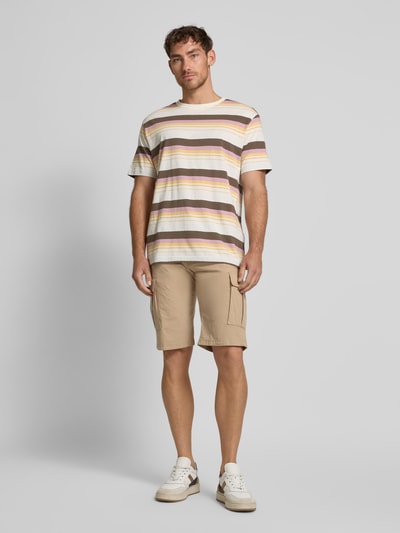 s.Oliver BLACK LABEL Relaxed Fit Cargo-Bermudas aus Baumwoll-Elasthan-Mix Beige 1