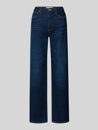 Productfoto, Wide Leg Jeans met steekzakken van Guess, donkerblauw katoenmix met stretch, high waist, afmetingen volgens context