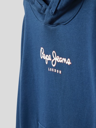 Pepe Jeans Hoodie mit Label-Print Modell 'EDDIE' Marineblau 2