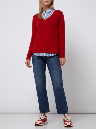 Tommy Hilfiger Pullover van wol met geborduurd logo  Rood - 1