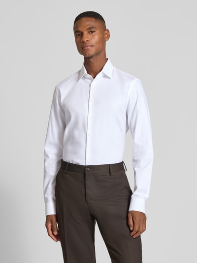 Jake*s Slim Fit Business-Hemd mit Knopfleiste Weiss 4