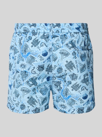 PAUL SMITH Badehose mit Gesäßtasche Modell 'CITY DAISY' Blau 3