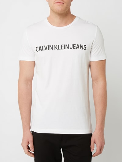 Calvin Klein Jeans T-Shirt mit Logo-Print Weiss 4