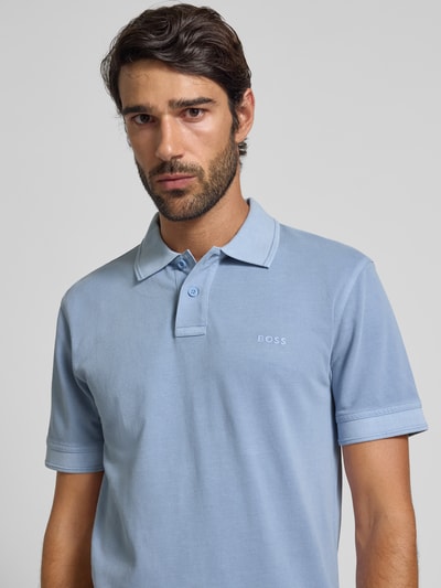 BOSS Orange Regular Fit Poloshirt aus reiner Baumwolle Modell 'PRIME' Hellblau 3
