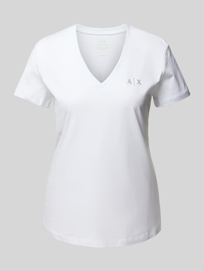 ARMANI EXCHANGE T-Shirt mit V-Ausschnitt Offwhite 2