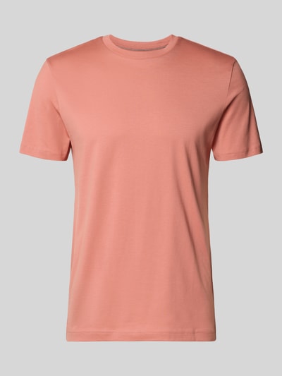 Produktfoto, T-Shirt mit Rundhalsausschnitt von Christian Berg Men, lachsfarben, reine Baumwolle, Regular Fit, glatte Textur, Vorderansicht