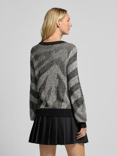 Vila Strickpullover mit gerippten Abschlüssen Modell 'PINNA' Black 5