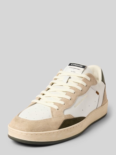 Crime London Sneakers van leer met vetersluiting, model 'CHELSEA' Wit - 1