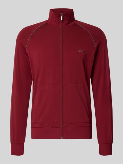 BOSS Bluza rozpinana o kroju regular fit z mieszanki bawełny Ciemnoczerwony 2