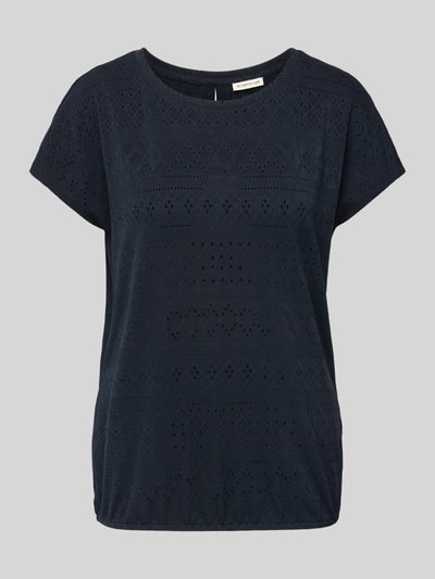 Tom Tailor Loose Fit T-Shirt aus Ajour Dunkelblau 2