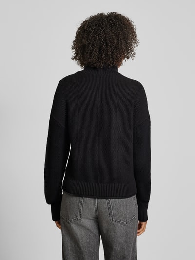 QS Gebreide pullover met opstaande kraag Zwart - 5