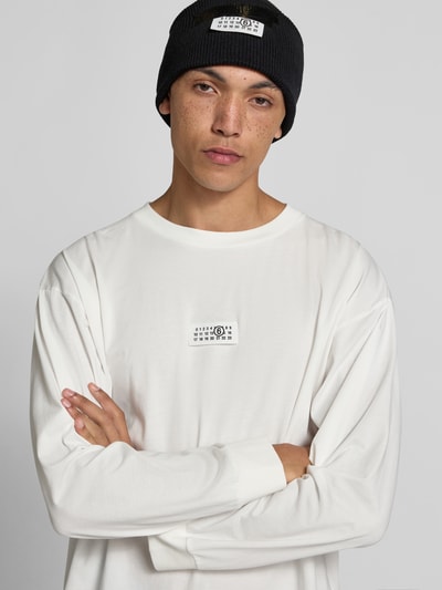 MM6 Maison Margiela Beanie aus Woll-Mix mit Logo-Patch Black 1