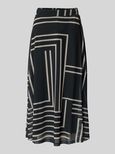 ZABAIONE Midirock mit geometrischem Allover-Print Modell 'Serena' Black 2