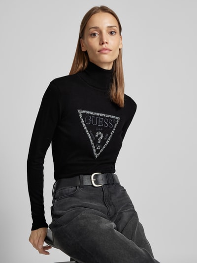 Guess Pullover met col, model 'PIPER' Zwart - 3