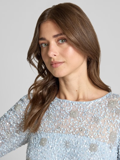 Adrianna Papell Maxikleid mit Pailletten und Perlen Bleu 3