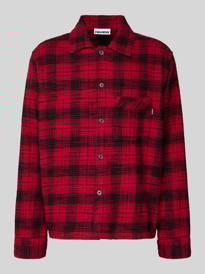 REVIEW Koszula casualowa regular fit z kołnierzykiem typu kent Czerwony 2