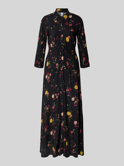 YAS Maxi-jurk met knoopsluiting, model 'SAVANNA' Zwart - 2