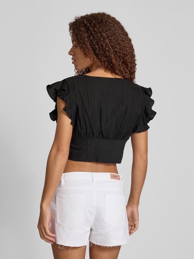 Only Relaxed fit top van viscosemix, model 'ZEVEN' Zwart - 5