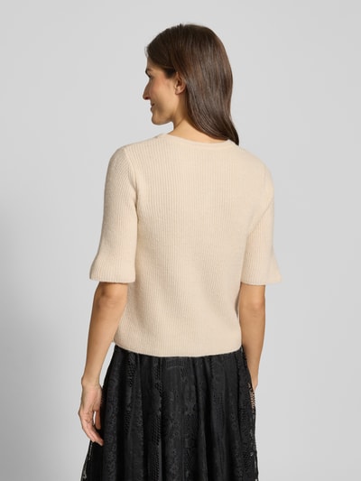 Soyaconcept Gebreid jack met ronde hals en 1/2-mouwen, model 'AVALON' Zand - 5