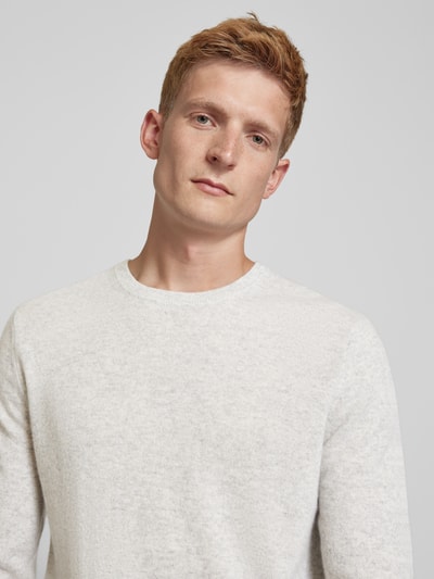 Matinique Kasjmier pullover met ronde hals, model 'mordy' Lichtgrijs - 3