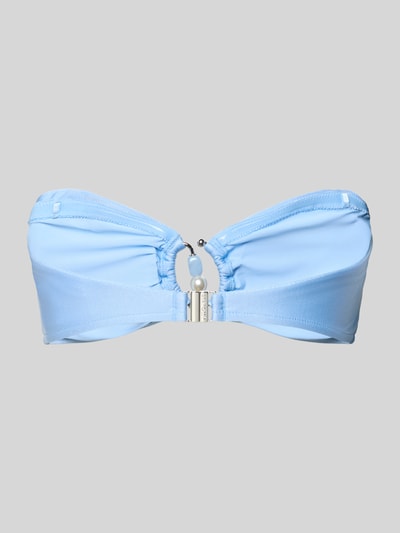 Produktfoto, Bikini-Oberteil mit Perlen Modell 'PALERMO' von Seafolly in Hellblau, Bandeau-Top aus Material-Mix mit Stretch-Anteil, körpernahe Passform
