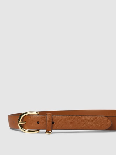 Lauren Ralph Lauren Leren riem met fijn structuurmotief, model 'CHARM' Cognac - 2