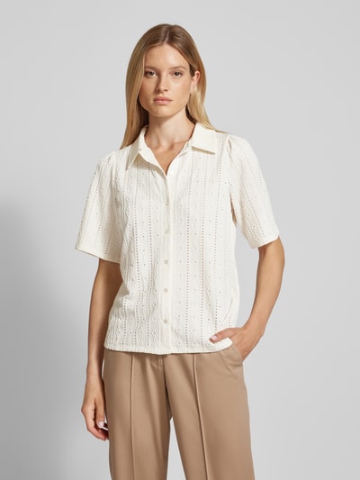 Vila Blouseshirt met all-over borduursels, model 'NOELLA' Beige - 4