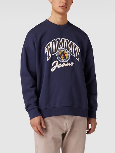 Tommy Jeans Sweatshirt mit Label-Stitching Dunkelblau 4