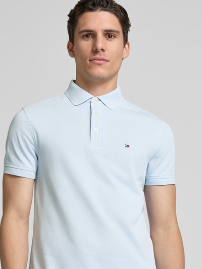 Tommy Hilfiger Slim fit poloshirt met logostitching, model '1985' Lichtblauw - 3