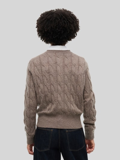 Tommy Hilfiger Strickjacke aus Wolle mit Logo-Detail Hellbraun 5