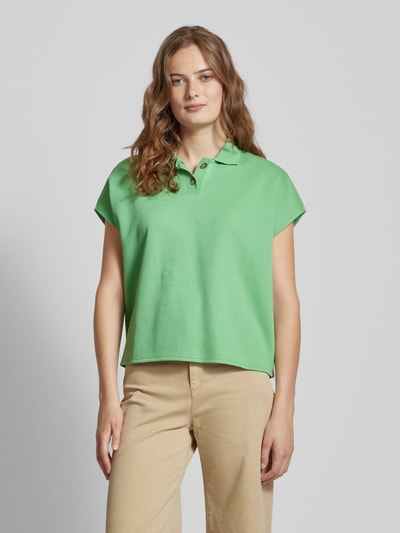 Marc O'Polo Denim T-shirt met platte kraag Lichtgroen - 4