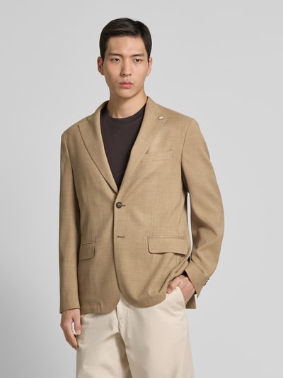 Manuel Ritz 2-Knopf-Sakko aus Schurwoll-Mix mit Pattentaschen Taupe 4