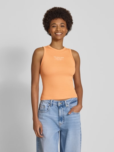 Pepe Jeans Tanktop met labelprint, model 'VIV' Oranje - 4