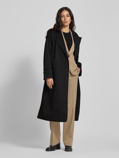 Mango Trenchcoat mit Bindegürtel Modell 'ANGELA' Black 1