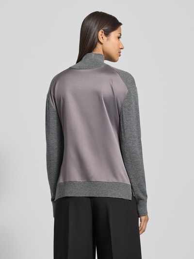 BOSS Regular fit gebreide pullover van een mix van scheerwol en zijde, model 'FALANDIA' Middengrijs gemêleerd - 5