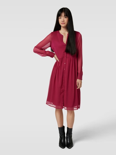 Vila Midikleid mit Knopfleiste Modell 'FALIA' Bordeaux 1