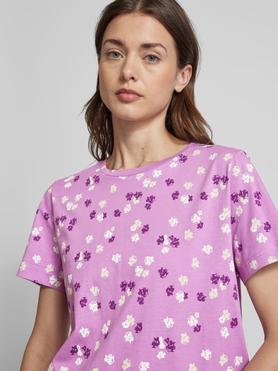 Tom Tailor T-shirt z kwiatowym nadrukiem Purpurowy 3