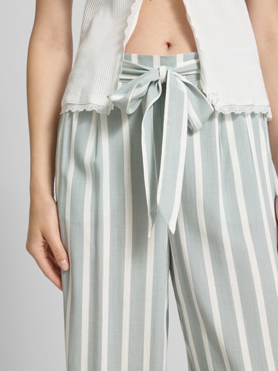 Only Regular fit culotte met strikceintuur, model 'PRIME' Rietgroen - 3