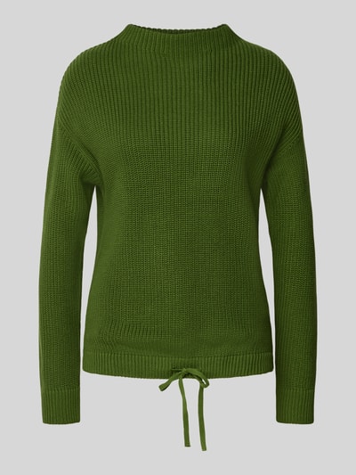 Jake*s Casual Strickpullover mit gerippten Abschlüssen Grass 2