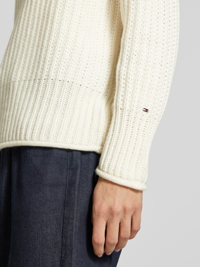 Tommy Hilfiger Strickpullover mit Stehkragen Offwhite 3