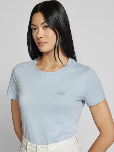 BOSS Orange T-Shirt mit Label-Stitching Modell 'Esogo' Hellblau 3