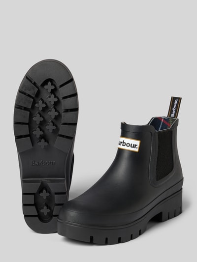 Barbour Boots mit Label-Patch Modell 'Halton Chelsea Welly' Black 4