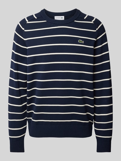 Lacoste Strickpullover mit Logo-Patch Offwhite 1