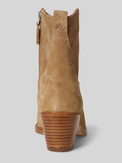 Lauren Ralph Lauren Botki z naturalnej skóry z wytłoczonym logo Camel 4