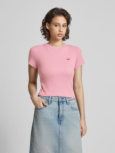 Levi's® T-shirt met labelprint, model 'ESSENTIAL' Felroze - 4