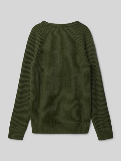 Jack & Jones Strickpullover mit Rundhalsausschnitt Modell 'PANNEL' Oliv 3